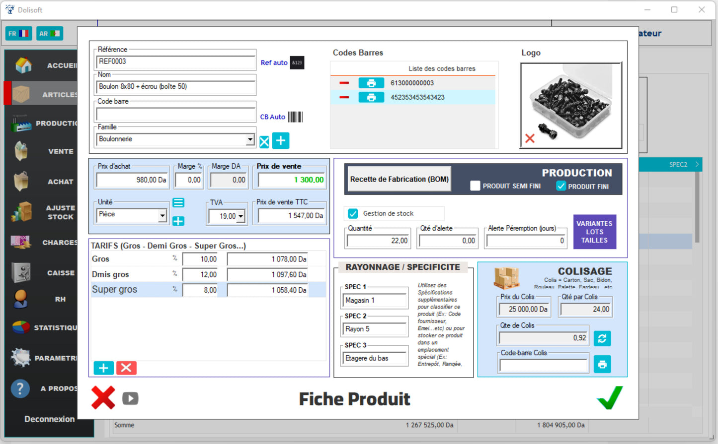 Dolisoft PRO – Logiciel de Gestion Commerciale Algérien (Licence à vie) (Copie)