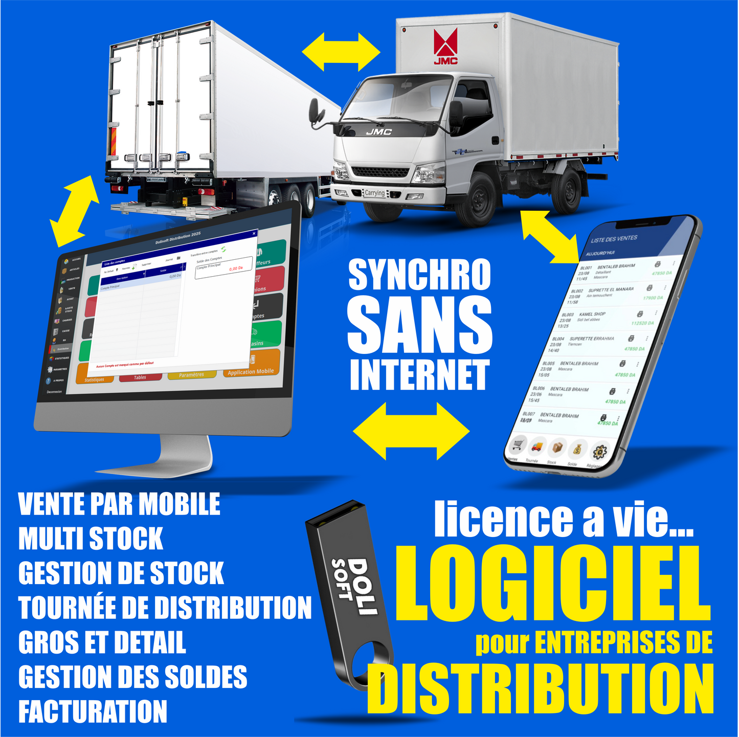 Dolisoft Distribution2025 — Simple, rapide et conçu pour l’Algérie