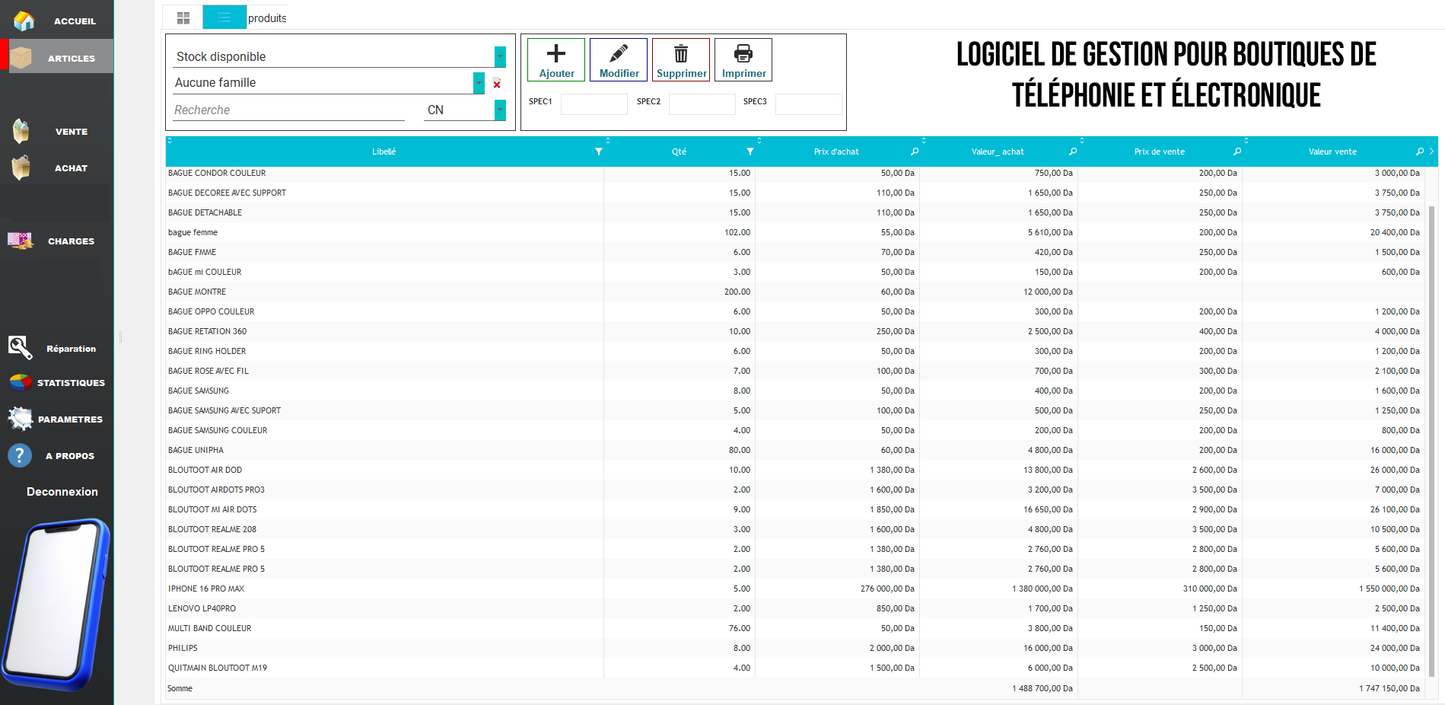 PROMO Dolisoft Logiciel de gestion pour boutiques de téléphonie et électronique